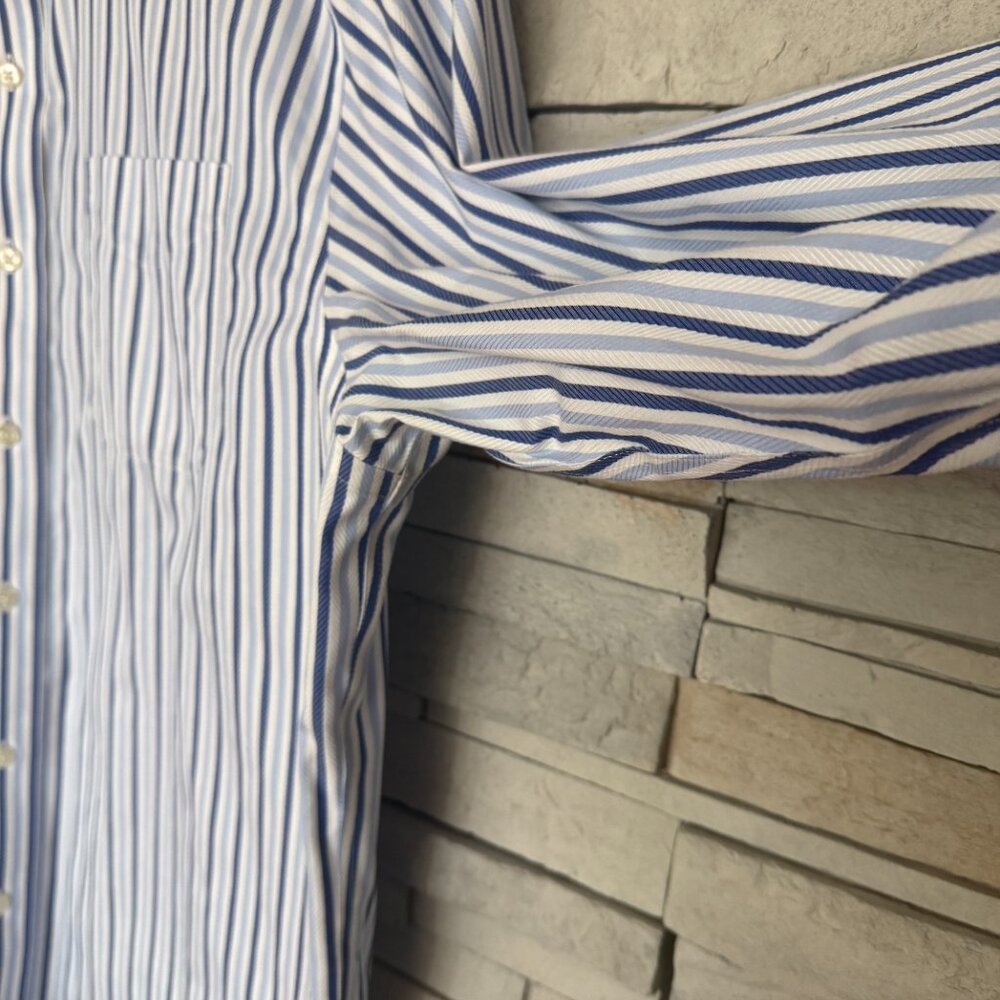 3/$20, Denver Hayes Men's Long Sleeve Button-up Striped Shirt, 100% Cotton XL - Picture 4 of 13